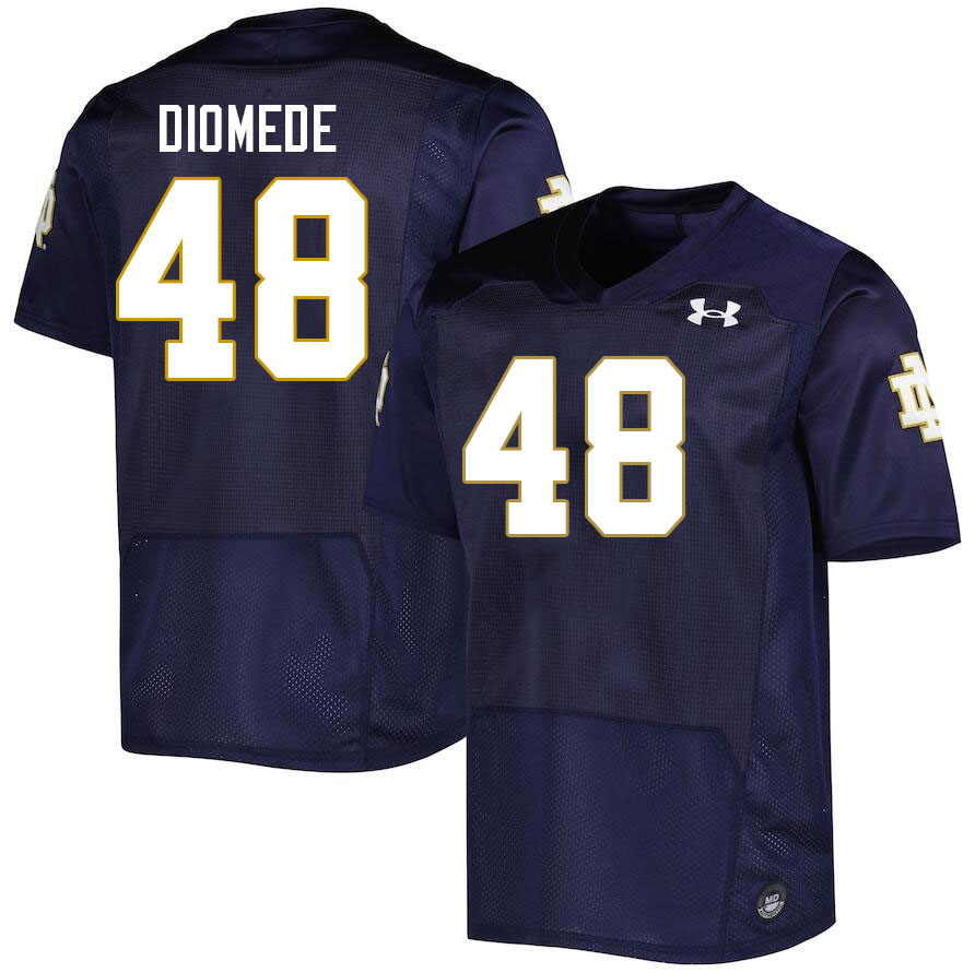 Men #48 Marcello Diomede Notre Dame Fighting Irish College Football Jerseys Stitched Sale-Navy